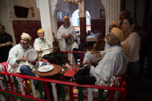 Lunch in a Moroccan restaurant, with local entertainment